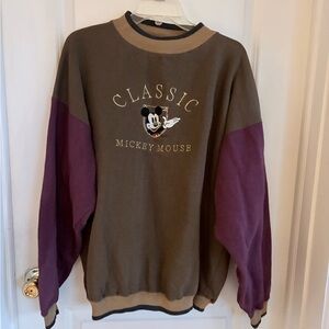 Vintage Mickey Mouse Crewneck Sweater - Brown and Purple